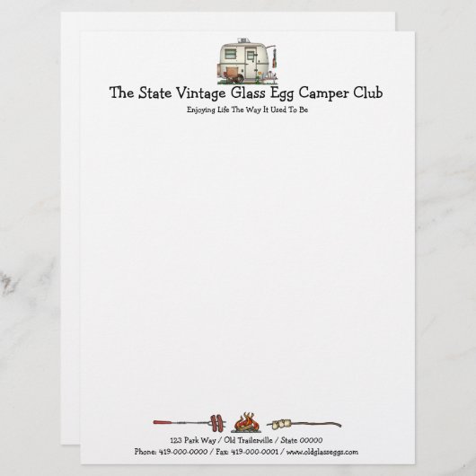 Niedlicher RV-Vintager Briefbogen (Vorne/Hinten)