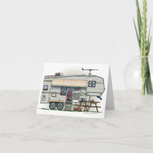 Niedlicher RV Vintager Camper Karte