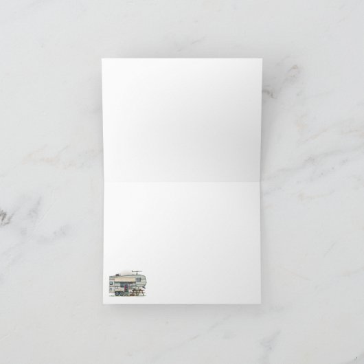 Niedlicher RV Vintager Camper Karte (Innenseite)