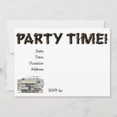 Niedlicher RV-Vintager Fünftrad-Camper Einladung (Vorderseite)