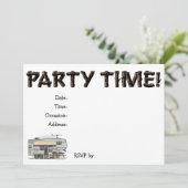 Niedlicher RV-Vintager Fünftrad-Camper Einladung (Stehend Vorderseite)