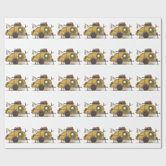 Niedlicher RV Vintager Geschenkpapier (Flach)