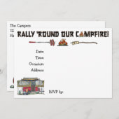 Niedlicher RV Vintager Popup-Trailer Einladung (Vorne/Hinten)