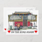 Niedlicher RV-Vintager Popupcamper Trailer Postkarte (Vorne/Hinten)