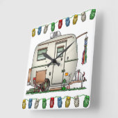 Niedlicher RV-Vintager Quadratische Wanduhr (Winkel)