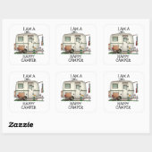 Niedlicher RV-Vintager Quadratischer Aufkleber (Blatt)