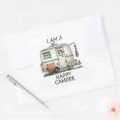 Niedlicher RV-Vintager Quadratischer Aufkleber (Umschlag)