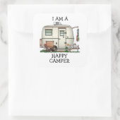 Niedlicher RV-Vintager Quadratischer Aufkleber (Tasche)