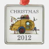 Niedlicher RV Vintager Silbernes Ornament (Vorne)