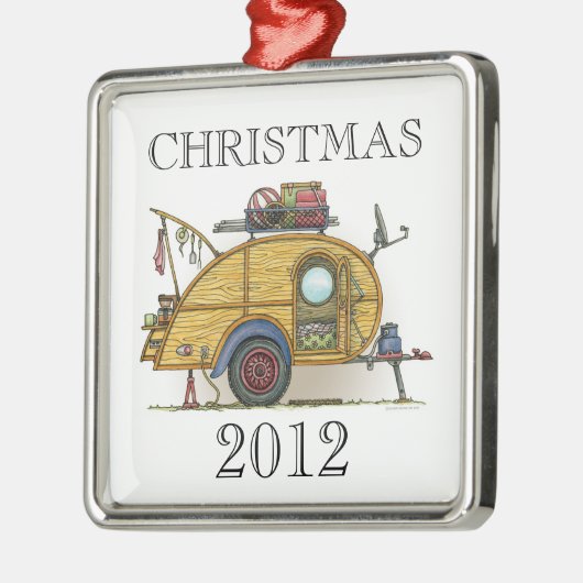 Niedlicher RV Vintager Silbernes Ornament (Links)