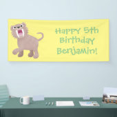 Niedlicher Säbeltoothy Tiger Smilodon Cartoon Banner (Messe)