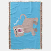 Niedlicher Säbeltoothy Tiger Smilodon Cartoon Decke (Vorderseite Vertikal)