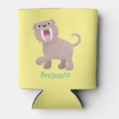 Niedlicher Säbeltoothy Tiger Smilodon Cartoon Dosenkühler (Vorderseite)