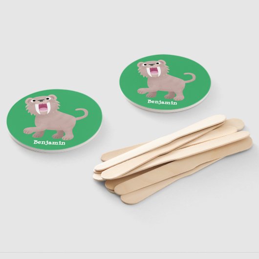 Niedlicher Säbeltoothy Tiger Smilodon Cartoon Fächer (Non-assembled)