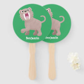 Niedlicher Säbeltoothy Tiger Smilodon Cartoon Fächer (Vorne und Hinten)