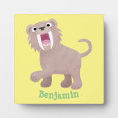 Niedlicher Säbeltoothy Tiger Smilodon Cartoon Fotoplatte (Vorderseite)