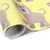 Niedlicher Säbeltoothy Tiger Smilodon Cartoon Geschenkpapier (Rolleneckpunkt)