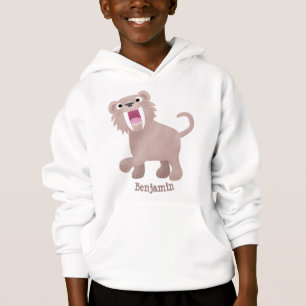 Niedlicher Säbeltoothy Tiger Smilodon Cartoon Hoodie