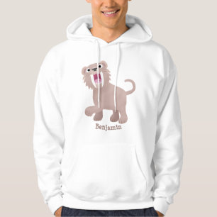 Niedlicher Säbeltoothy Tiger Smilodon Cartoon Hoodie