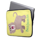 Niedlicher Säbeltoothy Tiger Smilodon Cartoon Laptopschutzhülle (Vorderseite Links)