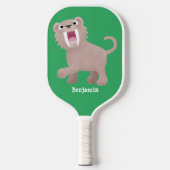 Niedlicher Säbeltoothy Tiger Smilodon Cartoon Pickleball Schläger (Vorderseite)
