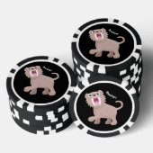 Niedlicher Säbeltoothy Tiger Smilodon Cartoon Pokerchips (Stapel)
