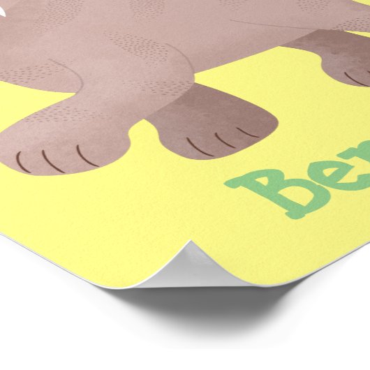 Niedlicher Säbeltoothy Tiger Smilodon Cartoon Poster (Ecke)