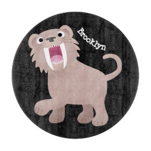 Niedlicher Säbeltoothy Tiger Smilodon Cartoon Schneidebrett