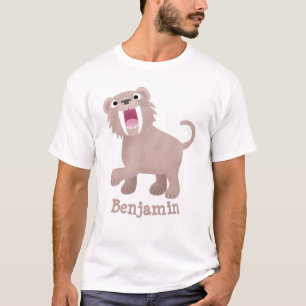 Niedlicher Säbeltoothy Tiger Smilodon Cartoon T-Shirt