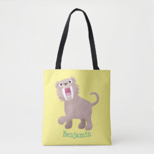 Niedlicher Säbeltoothy Tiger Smilodon Cartoon Tasche