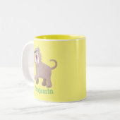 Niedlicher Säbeltoothy Tiger Smilodon Cartoon Zweifarbige Tasse (Vorderseite Links)