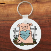 Niedlicher Sad Pig Schlüsselanhänger (Vorderseite)
