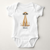 Niedlicher Safari Animal Meerkat Gender Neutraler Baby Strampler (Vorderseite)
