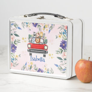 Niedlicher Safari-Cups Tropische Blume Geburtstags Metall Brotdose