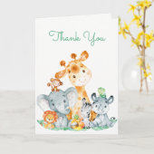 Niedlicher Safari-Dschungel Danke Karte (Gelbe Blume)
