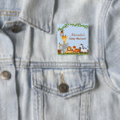 Niedlicher Safari Jungle Animal Boy Baby Shootknop Button (Beispiel)