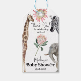 Niedlicher Safari Jungle Animals Baby-Duschgeschen Geschenkanhänger