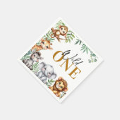 Niedlicher Safari Jungle Animals Wilder Eingeboren Serviette (Ecke)