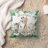 Niedlicher Safari Jungle Tiere Grüne Kissen (Decke)