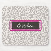 Niedlicher Safari Leopard Print Grau und Weiß Mous Mousepad (Vorne)