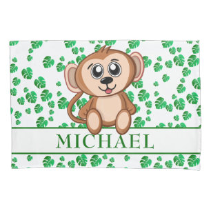 Niedlicher Safari Monkey Cartoon Dschungelname Mus Kissenbezug