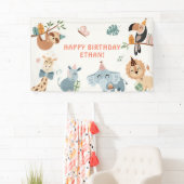 Niedlicher Safari Party Tiere Kindergeburtstag Banner (Insitu)