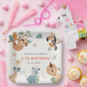 Niedlicher Safari Party Tiere Kindergeburtstag Pappteller (Party)