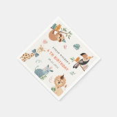 Niedlicher Safari Party Tiere Kindergeburtstag Serviette (Ecke)