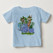 Niedlicher Safari-Tier-Baby-Spielanzug Baby T-shirt (Vorderseite)