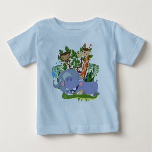 Niedlicher Safari-Tier-Baby-Spielanzug Baby T-shirt