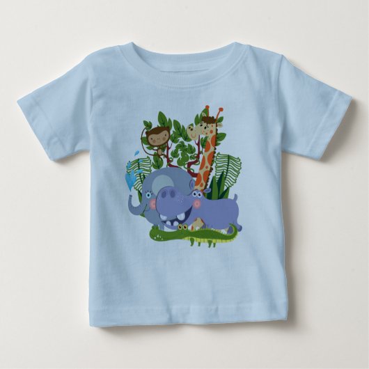 Niedlicher Safari-Tier-Baby-Spielanzug Baby T-shirt (Vorderseite)