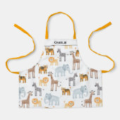 Niedlicher Safari Tierfarbname Personalisierter Na Schürze (Vorderseite)