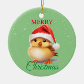 Niedlicher Safari-Vogel Weihnachtskostüm Keramik Ornament (Vorne)