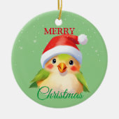 Niedlicher Safari-Vogel Weihnachtskostüm Keramik Ornament (Vorne)